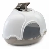 IMAC GINGER Туалет для кошек закрытый угловой, серый, 50х50х44,5 см
