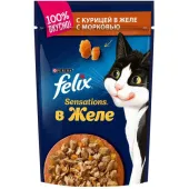 FELIX Sensations пауч для кошек (курица, морковь в желе) 75 г