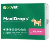 Агроветзащита Оквет MaxiDrops для собак весом от 5 до 10 кг от клещей, блох, вшей, круглых и ленточных гельминтов