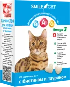 Smile Cat Лакомство для кошек с биотином и таурином, 100 т. 60 г