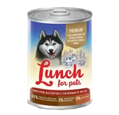 Lunch For Pets Мясное ассорти с печенью в желе 400 г