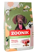 ZOONIK сухой корм для средних и крупных пород собак Мясное ассорти, 