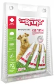 Mr. Bruno Капли для ухода за шерстью животных и отпугивания насекомых для средних собак от 10 до 30 кг, 3 шт по 2,5 мл