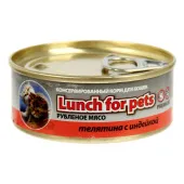 Lunch For Pets Рубленое мясо Телятина с индейкой для кошек, 100 г