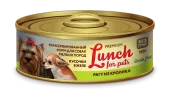Lunch For Pets Консервы для собак мелких пород Рагу из кролика, кусочки в желе 100 г