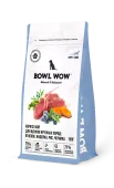 BOWL WOW Корм сухой для щенков крупных пород: ягненок, индейка, рис, черника 150 г