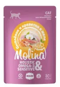 Molina Пауч для взрослых кошек Цыпленок и креветки в желе, 70 г АКЦИЯ