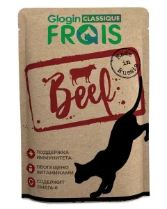 FRAIS Classique паучи для взрослых кошек всех пород с говядиной в нежном соусе, 85 г