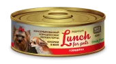 Lunch For Pets Консервы для собак мелких пород, кусочки говядины в желе 100 г