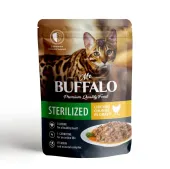 Mr.Buffalo Влажный корм STERILIZED для стерилизованных котов и кошек, цыпленок в соусе, 85 г