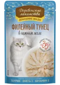 Деревенские лакомства Пауч для кошек Филейный тунец в нежном желе, 70 г