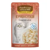 Деревенские лакомства Пауч для кошек Курица с уткой в нежном желе, 70 г