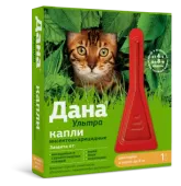 Apicenna Дана Ультра капли против клещей и блох для кошек и котят до 4 кг, 0,32 мл
