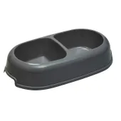 Gamma Миска пластиковая двойная "Мармелад", серая, 2*0,25л