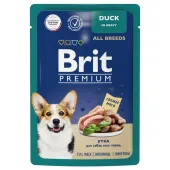 Brit Premium Пауч утка в соусе для взрослых собак всех пород, 85 г