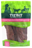 TiTBiT Пластинки из говядины для собак всех пород 300 г — XXL выгодная упаковка