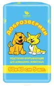 Доброзверики Подстилки впитывающие для животных 60 × 40 см