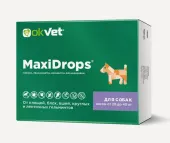 Агроветзащита Оквет MaxiDrops для собак весом от 20 до 40 кг от клещей, блох, вшей, круглых и ленточных гельминтов