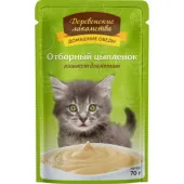 Деревенские лакомства паштет для котят Отборный цыпленок 70 г