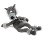 GiGwi Игрушка для собак Волк с верёвкой и пищалкой 39см, серия PLUSH FRIENDZ