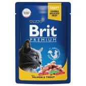 Brit Premium Пауч для взрослых кошек лосось и форель, 85 г