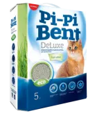 Pi-Pi-Bent DeLuxe КОРОБКА, наполнитель комкующийся, Свежая Трава, 5 кг