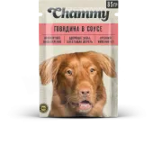 Chammy Влажный корм для собак, говядина, кусочки в соусе, 85 г