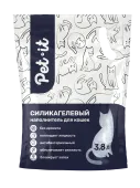 Pet-it  силикагелевый наполнитель для кошек Crystal White, без аромата, 1.6 кг / 3.8 л