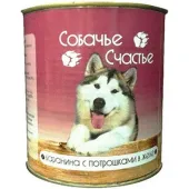 Собачье счастье Консервы для собак Баранина с потрошками в желе 750 г
