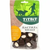 TiTBiT Лакомство для собак Пастила мясная с уткой и кэробом, 130 г