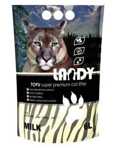 LANDY наполнитель для кошачьего туалета комкующийся TOFU растительный с молочным ароматом 6 л