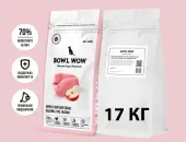 BOWL WOW ЗАВОДЧИКАМ Корм сухой для собак средних пород с индейкой, рисом и добавлением яблока, 17 кг