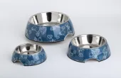  Миска одинарная металлическая с рисунком (70-L)