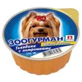 Мясной рацион консервы для собак с говядиной и потрошками, 100 г