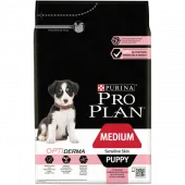 Pro Plan сухой корм для щенков средних пород с чувствительной кожей с комплексом OPTIDERMA® с лососем и рисом