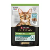 Pro Plan Sterilised, влажный корм для взрослых стерилизованных кошек паштет с океан рыба в соусе, 75 г