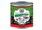 ZOORING Консервы для собак, Сочные кусочки мяса в желе 4 мяса, 850 г