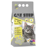Cat Step Наполнитель комкующийся минеральный Compact Grey Summer Field, 8 кг