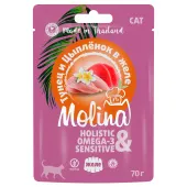 Molina Пауч для кошек Тунец и Цыпленок в желе, 70 г