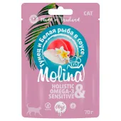 Molina Пауч для кошек Тунец и Белая рыба в соусе, 70 г