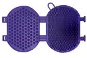 Зооник Щетка-массажер для кошек и собак двухсторонняя, фиолетовая