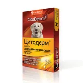 Citoderm Капли дерматологические, для улучшение кожи и шерсти для собак от 10 до 30 кг, 4 тюбика-пипетки по 3 мл
