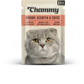 Chammy АКЦИЯ Влажный корм для кошек, мясное ассорти в соусе, 85 г