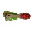 PET DOUBLEBRUSH Расческа для животных двусторонняя, с щеткой, деревянная ручка, большая