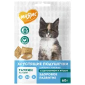 Мнямс Лакомство Хрустящие подушечки для котят с цыпленком и яйцом "Здоровый котенок" 60 г.