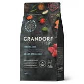 GRANDORF FRESH Cat Lamb STERILISED Свежее мясо ягненка с бататом для стерилизованных кошек, чувствительное пищеварение или склонность к аллергии