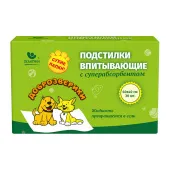 Доброзверики Подстилки впитывающие "Сухие лапки", для животных, с суперабсорбентом, 60 × 40 см