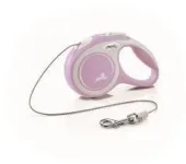 Flexi New Line Comfort XS поводок-рулетка до 8 кг 3 м, трос серый/розовый