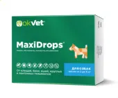 Агроветзащита Оквет MaxiDrops для собак весом от 2 до 5 кг от клещей, блох, вшей, круглых и ленточных гельминтов