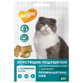 Мнямс Лакомство Хрустящие подушечки для стерилизованных кошек с цыпленком и клюквой "Профилактика МКБ" 60 г